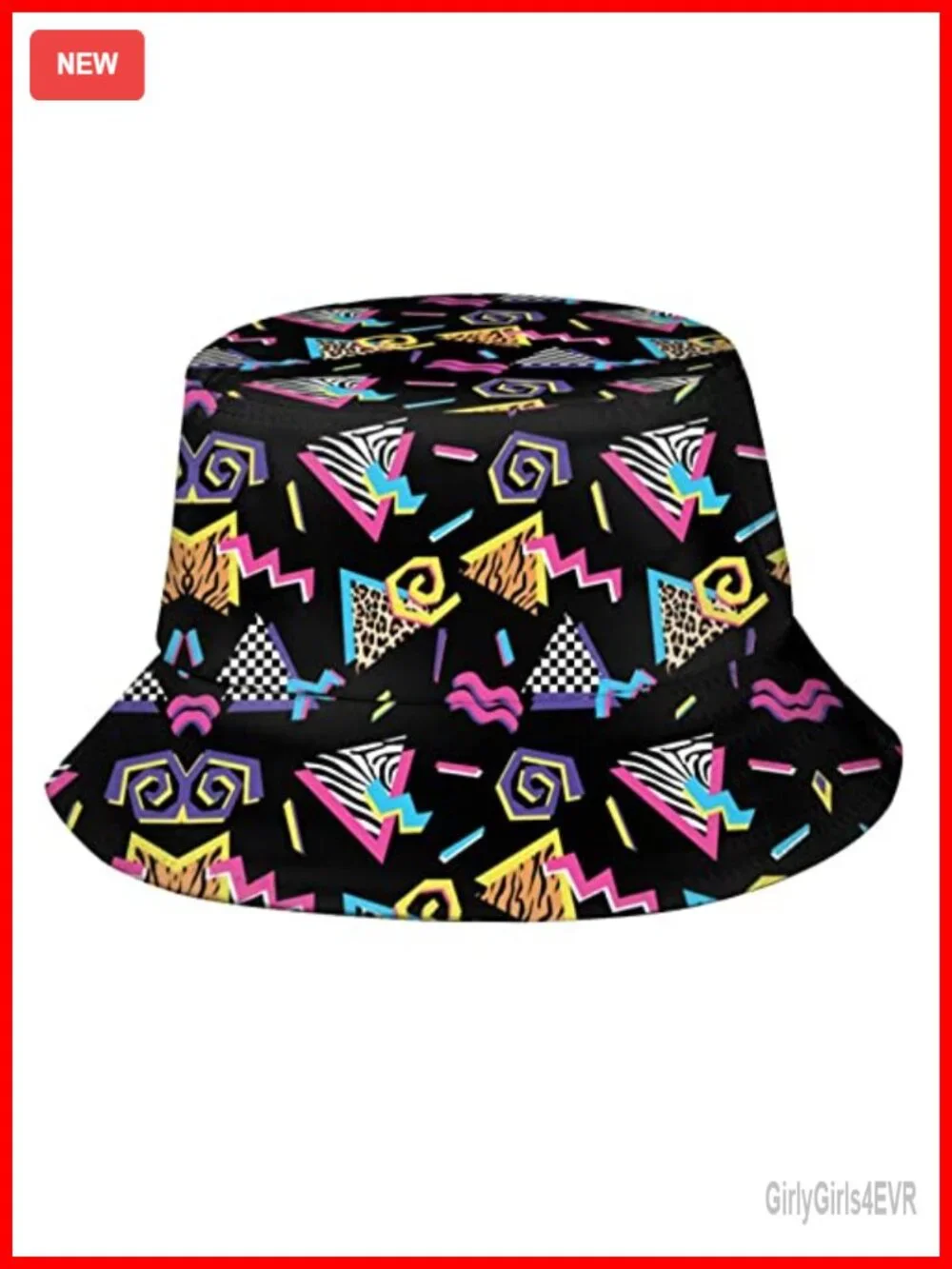 Retro 80s 90s Unisex Polyester Bucket Hat Packable Sun Hat